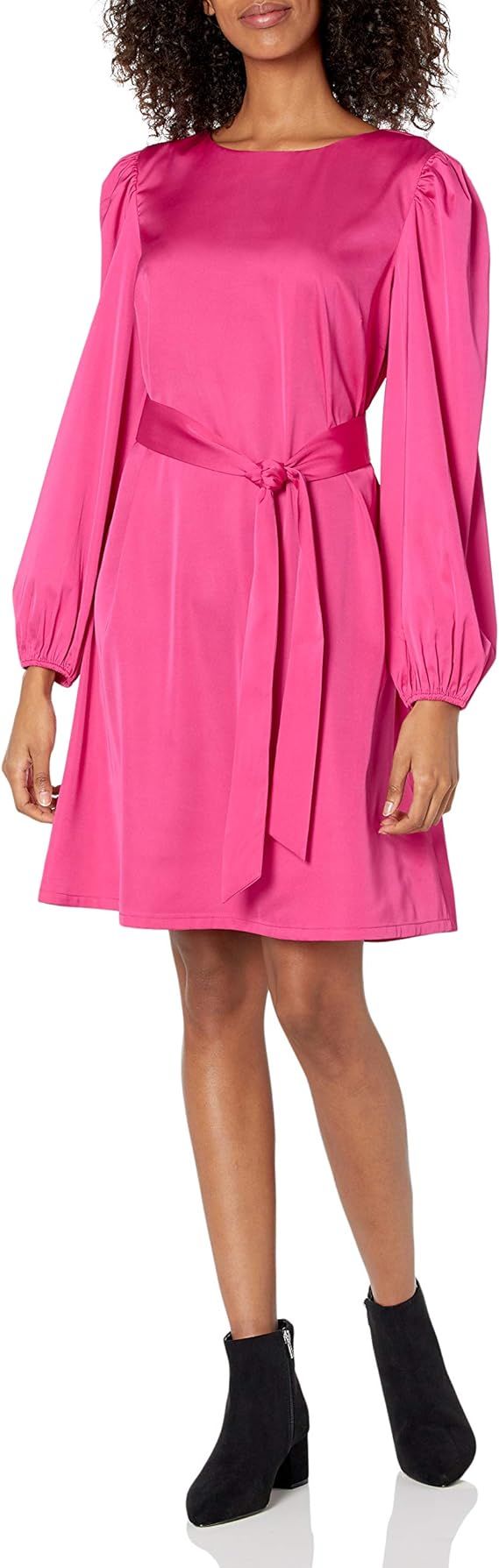 The Drop Women's @shopdandy Belted Silky Stretch Dress | Amazon (US)