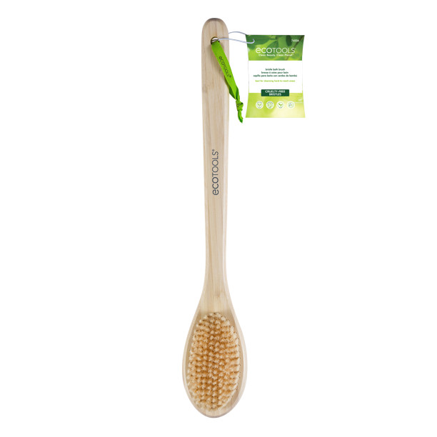 EcoTools Bristle Bath Brush, Long Bamboo Handle, Gently Exfoliating for Back and Body, 1 Count | Walmart (US)