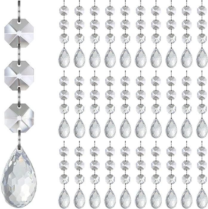 Jishi 30pk Christmas Tree Decoration Crystal Christmas Ornaments Balls, Hanging Clear Plastic Acr... | Amazon (US)
