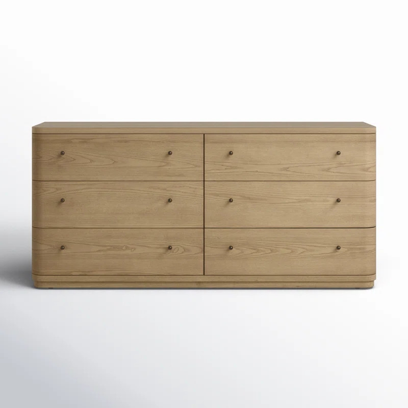 Lucie Six Drawer White Oak Dresser In Buff Cream | Joss & Main