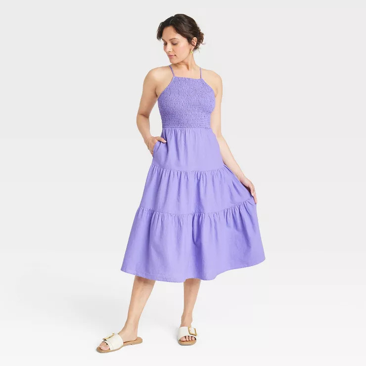 Women's Sleeveless Smocked Linen Dress - Universal Thread™ | Target