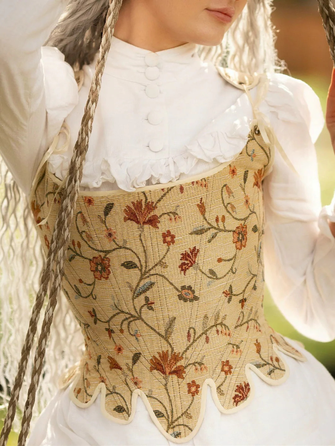 18th Century Style Corset "Grace" - Reversible Overbust Corset - Half-Boned Stays - Renaissance P... | Etsy (UK)