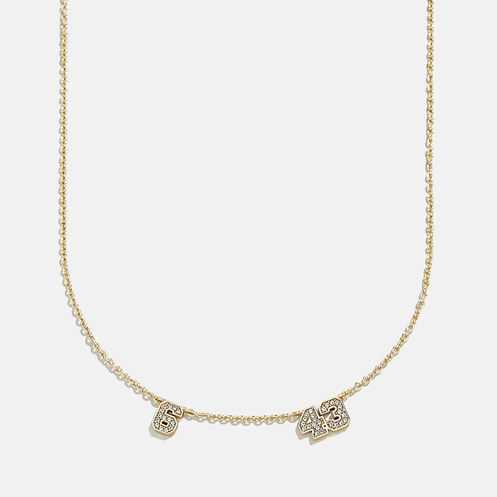 Varsity Number Custom Necklace - Two Gold Stations | BaubleBar