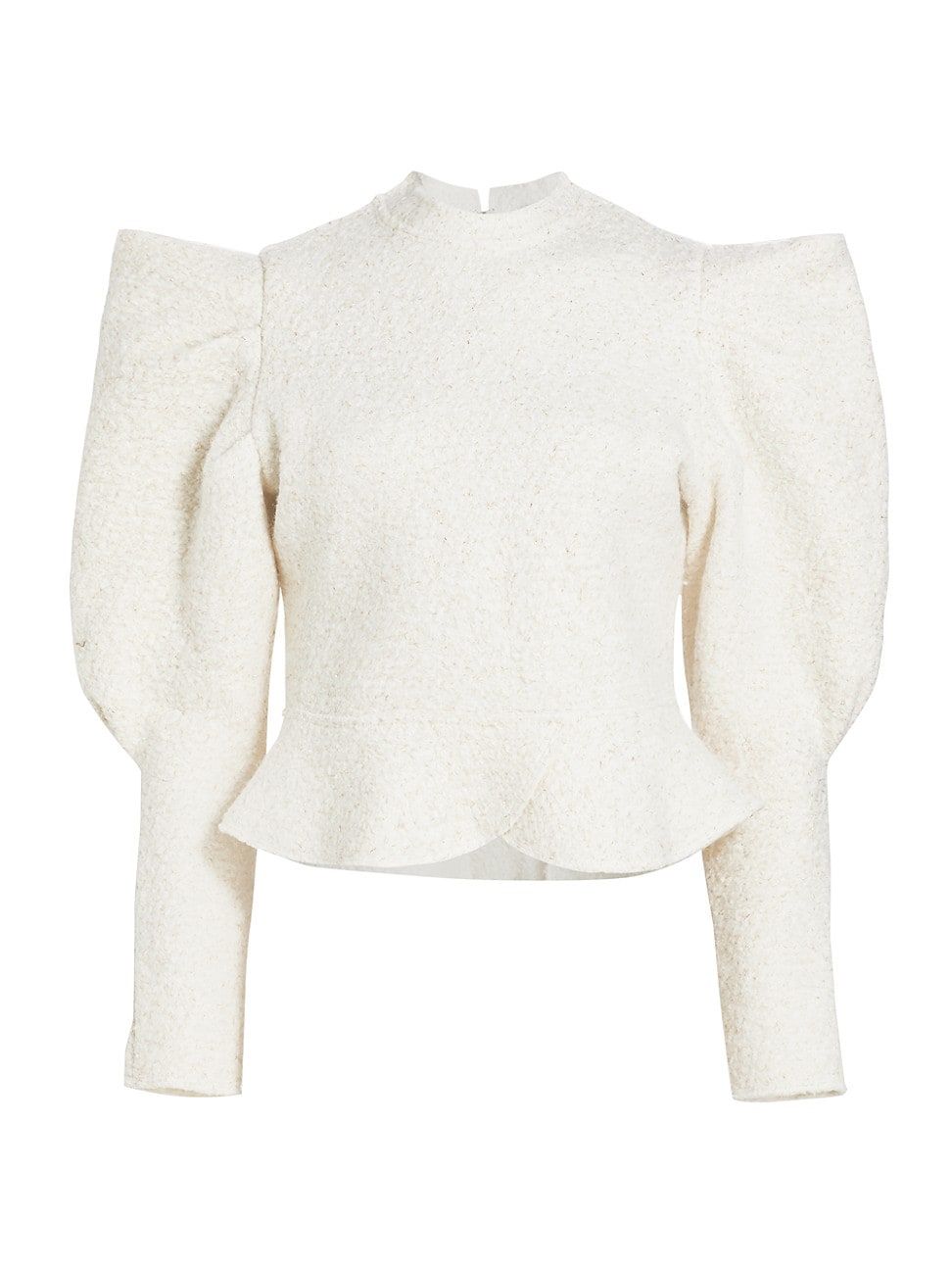 Women's Camille Structured-Shoulder Bouclé Sweater - Off White - Size XS | Saks Fifth Avenue