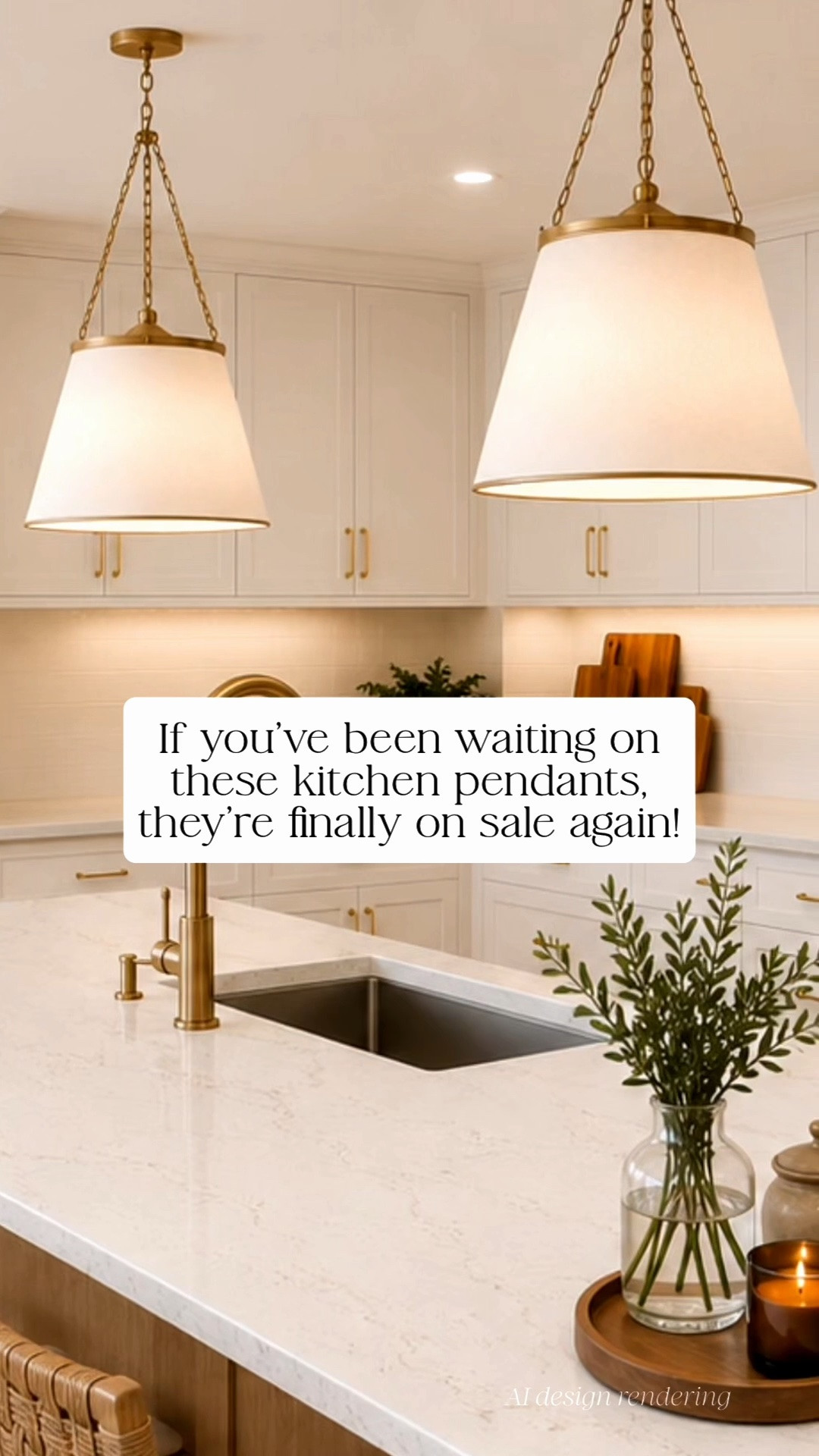18" kitchen pendant lights back in stock + on sale 🤍

These are the pendant lights we chose for over our kitchen island, and they’ve been one of my most requested kitchen renovation links.

They’re 18" in diameter, available in both brass and black, and currently 20% off with a 30-day low price on Amazon and Wayfair.

I love the oversized scale for a kitchen island and the soft shade detail because it adds warmth, texture, and that elevated organic modern look without feeling too trendy.

Linking the exact kitchen pendants, plus our other kitchen renovation lighting, cabinet hardware, cabinet paint and stain colors, backsplash tile, kitchen faucet, pot filler, and warm organic modern kitchen sources.

#LTKHome #LTKSaleAlert