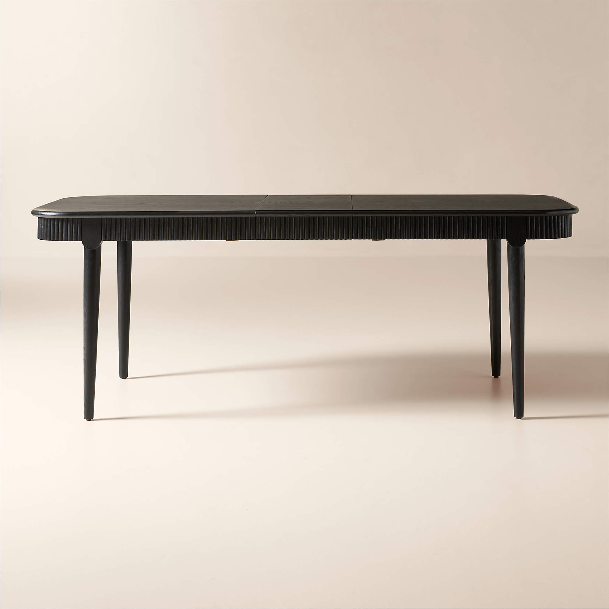 Providence 73"-103" Rectangular Black Ebonized Oak Extendable Dining Table + Reviews | CB2 | CB2