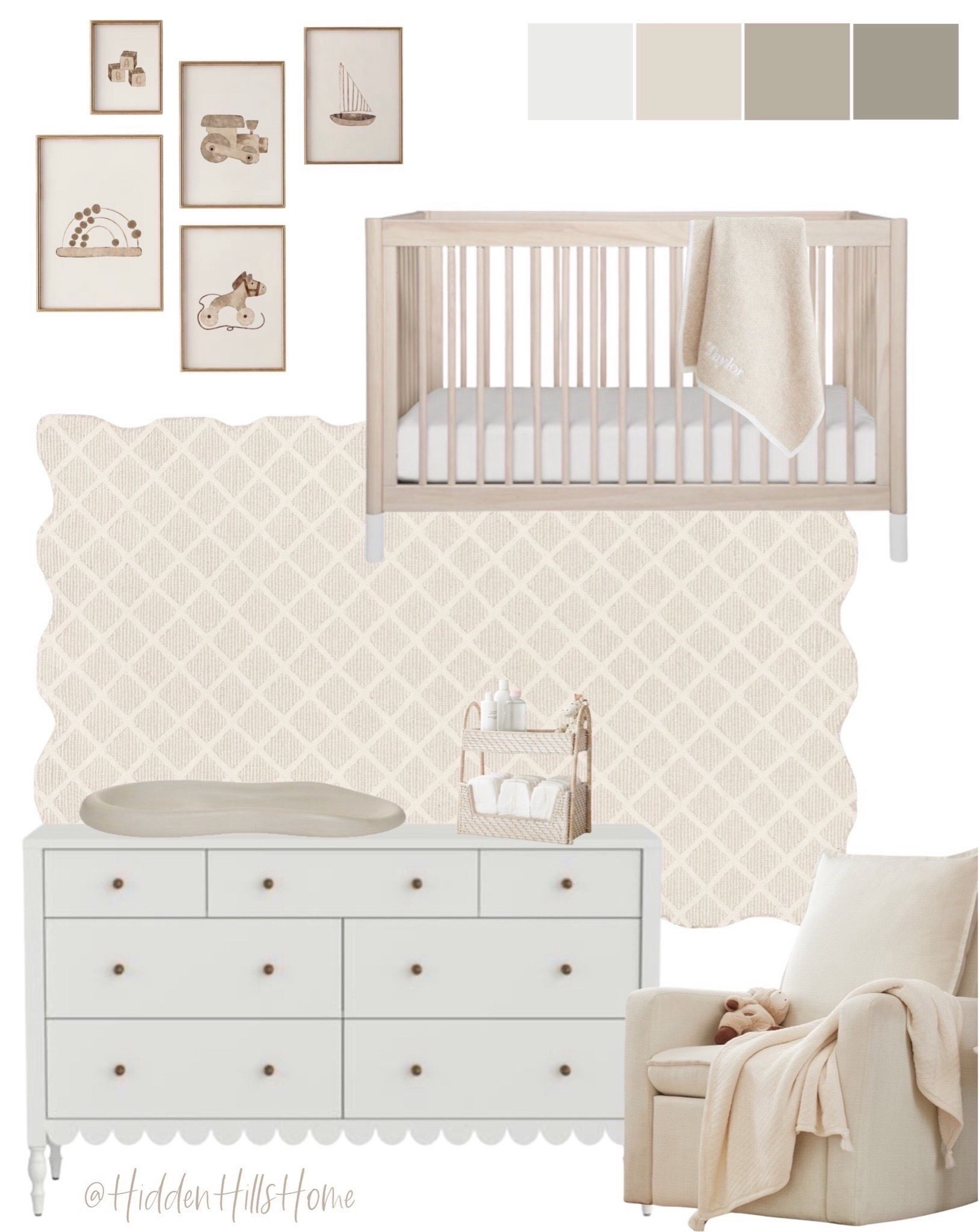 Modern transitional neutral nursery mood board, gender neutral baby room ideas, beige nursery mood board #babyroom

#LTKHome #LTKSaleAlert #LTKBaby