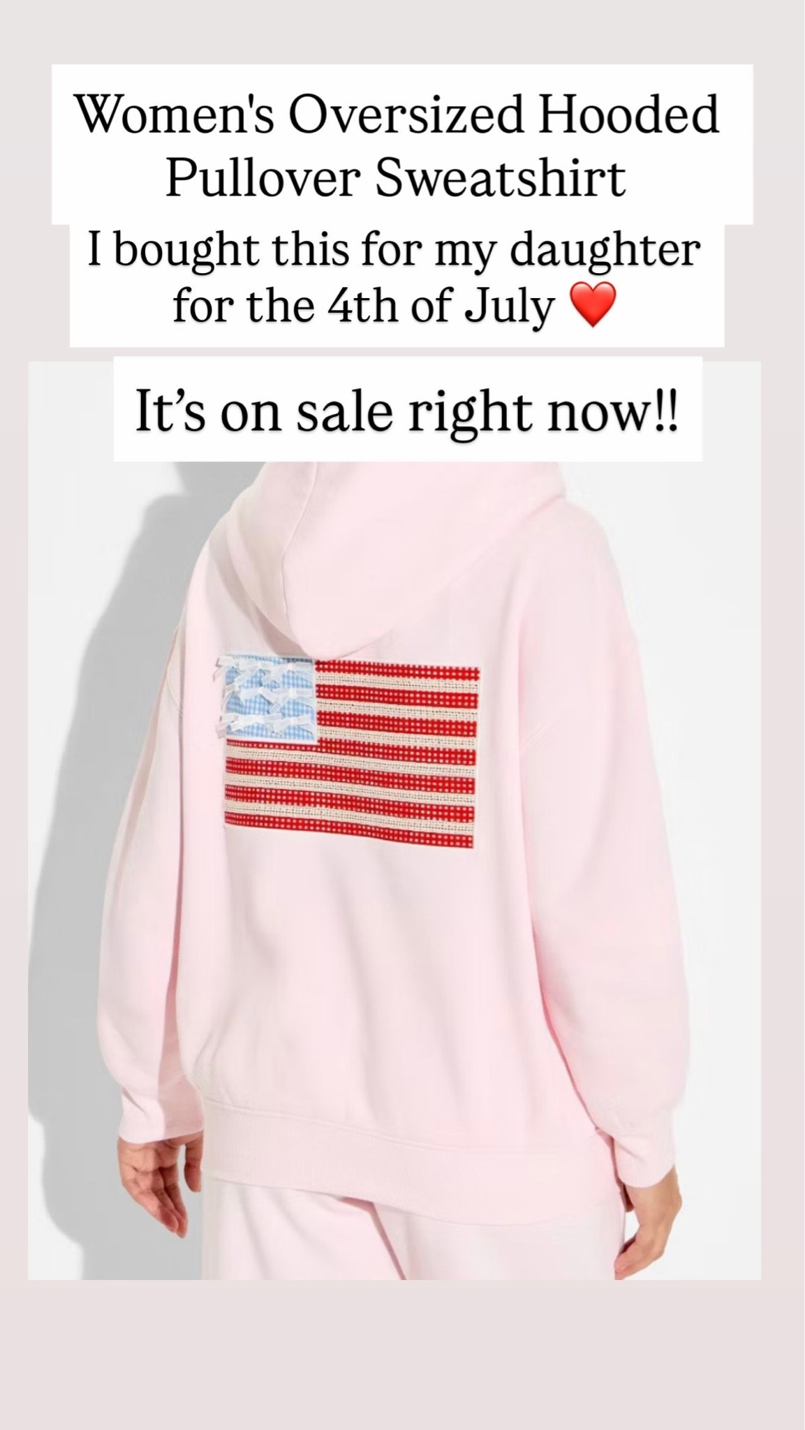Oversized flag sweatshirt is $25 right now!

#LTKSaleAlert