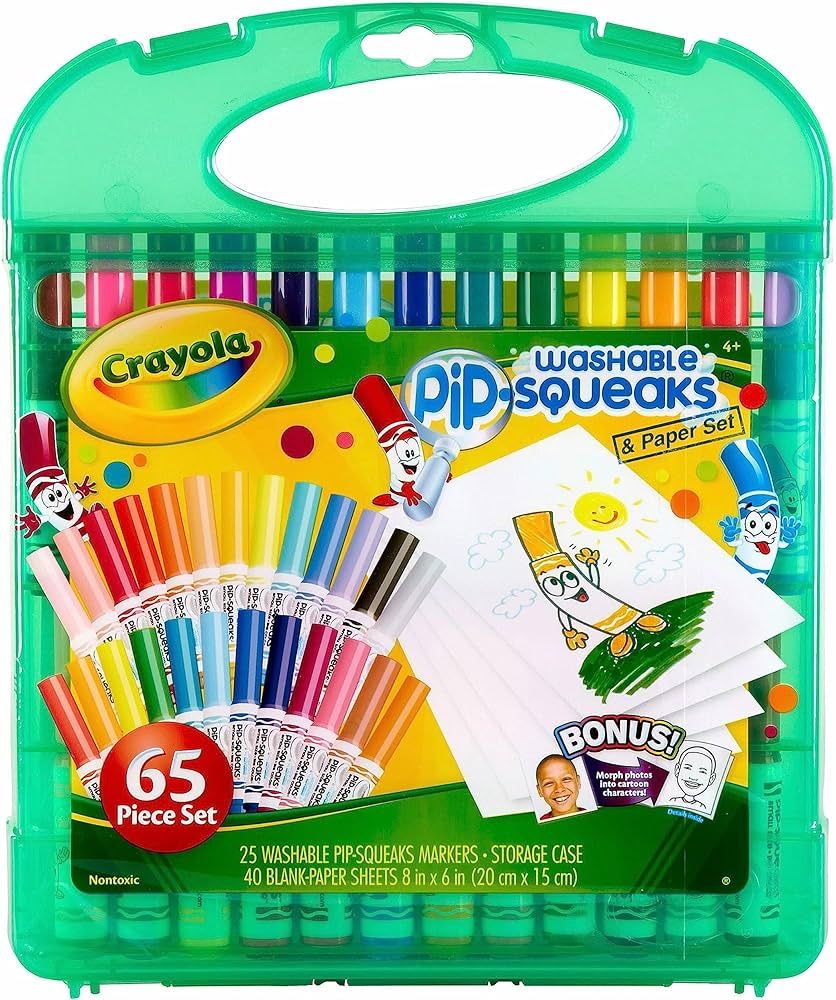 Crayola Pip Squeaks Marker Set (65ct), Washable Markers for Kids, Kids Art Supplies, Travel Essen... | Amazon (US)