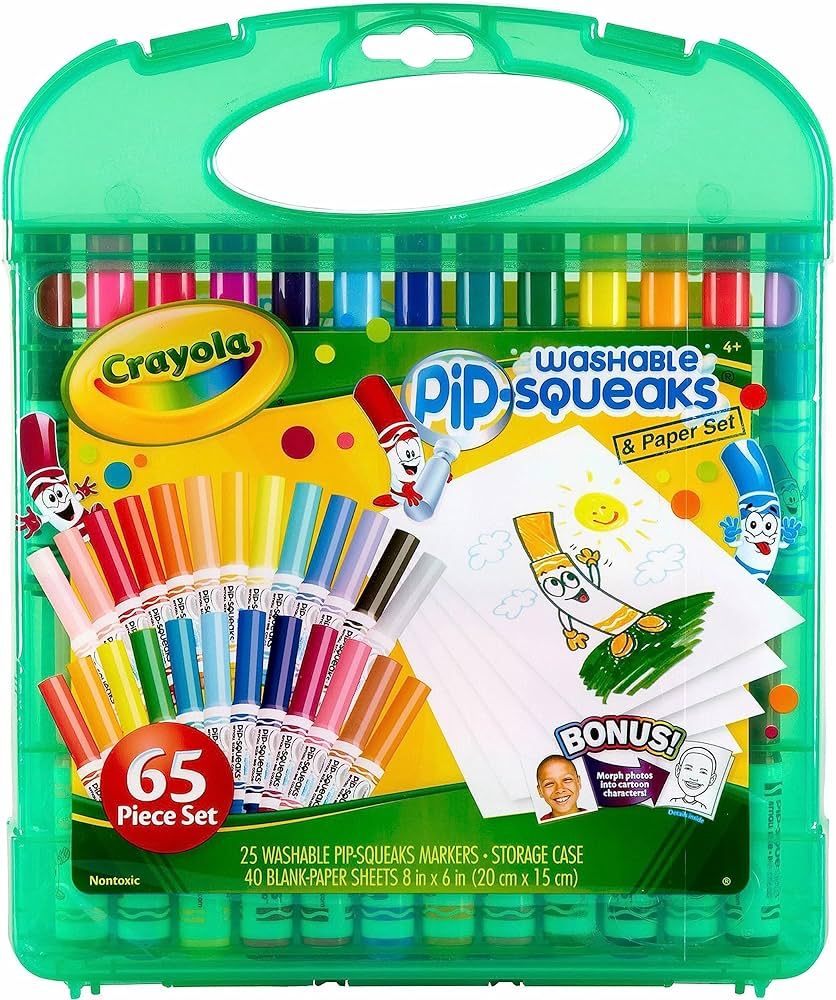 Crayola Pip Squeaks Marker Set (65ct), Washable Markers for Kids, Kids Art Supplies, Travel Essen... | Amazon (US)