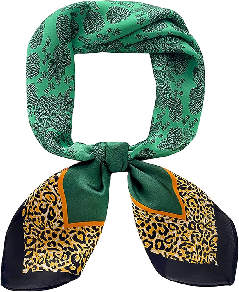 Mokoomiss Silk Feeling Scarf Medium Square Satin Head Scarf for Women 27.5 × 27.5 inches | Amazon (US)