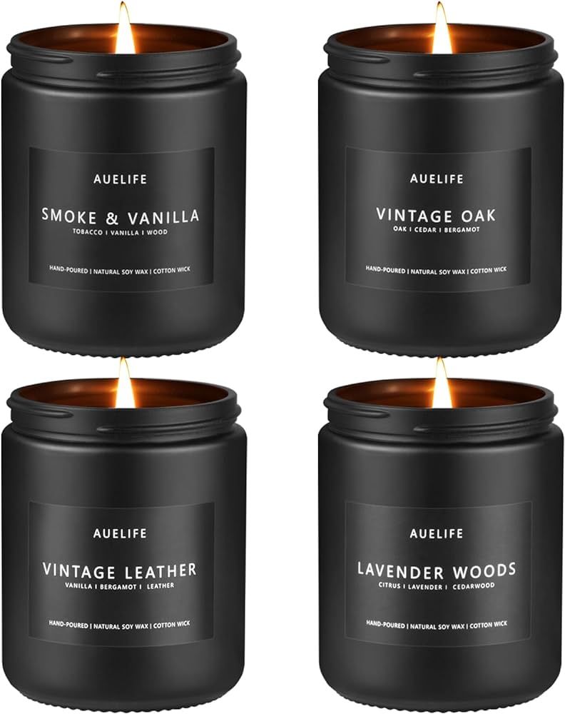 Scented Candles Set | Men Candles Gift Set, Candles for Him, Men Scented Candles for Home - 4 Pac... | Amazon (US)