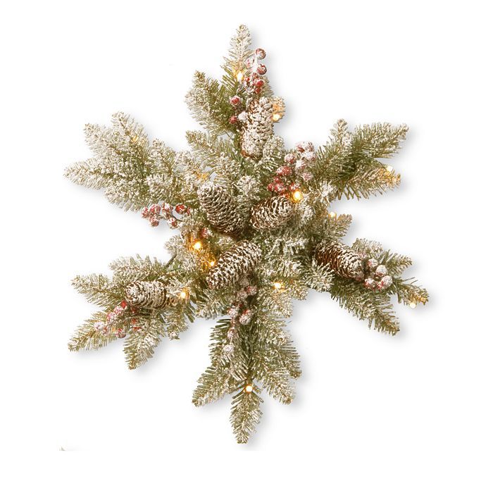 Dunhill® Fir Snowy Snowflake with Red Berries, Cones and Battery Operated LED Lights with Timer | Bloomingdale's (US)