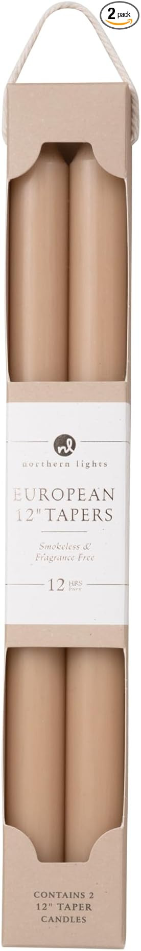 Northern Lights Candles - 12" 2 Pk Tapers - Tan - 72862 | Amazon (US)