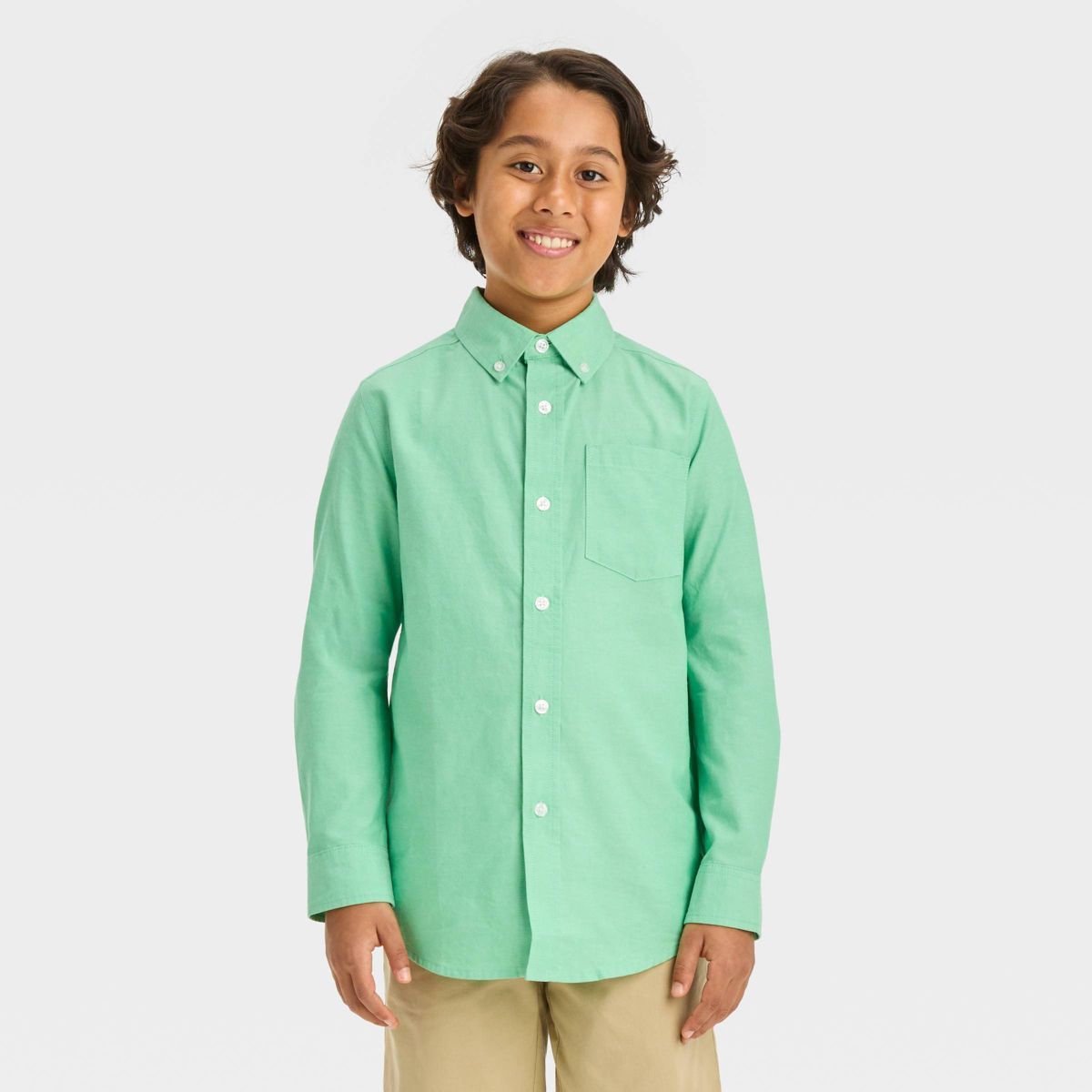 Boys' Long Sleeve Oxford Button-Down Shirt - Cat & Jack™ | Target