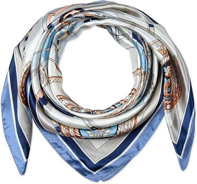 corciova 35 x 35 Satin Square Scarf for Women, Silk-Feel Hair Wrap, Large Bandana, Neck Wrap, Hea... | Amazon (US)