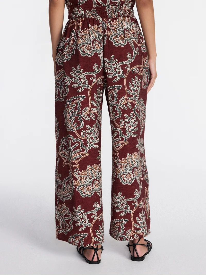 Time and Tru Women's Wide Leg Print Pants, Sizes XS-XXXL | Walmart (US)