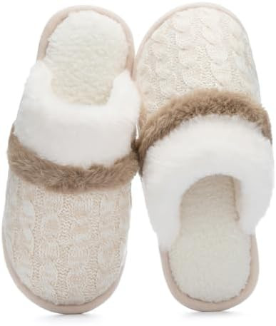 Cozy Slippers for Women Indoor and Outdoor Fuzzy House Shoes with Memory Foam Anti-Skid Sole Gift... | Amazon (US)