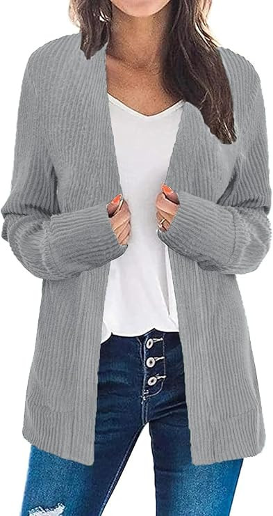 Women's Open Front Long Sleeve Cardigan Sweaters Business Casual Lightweight Outerwear Coats Fall... | Amazon (US)