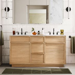 Hutchinson Oak Double Bathroom Vanity (60") | West Elm (US)