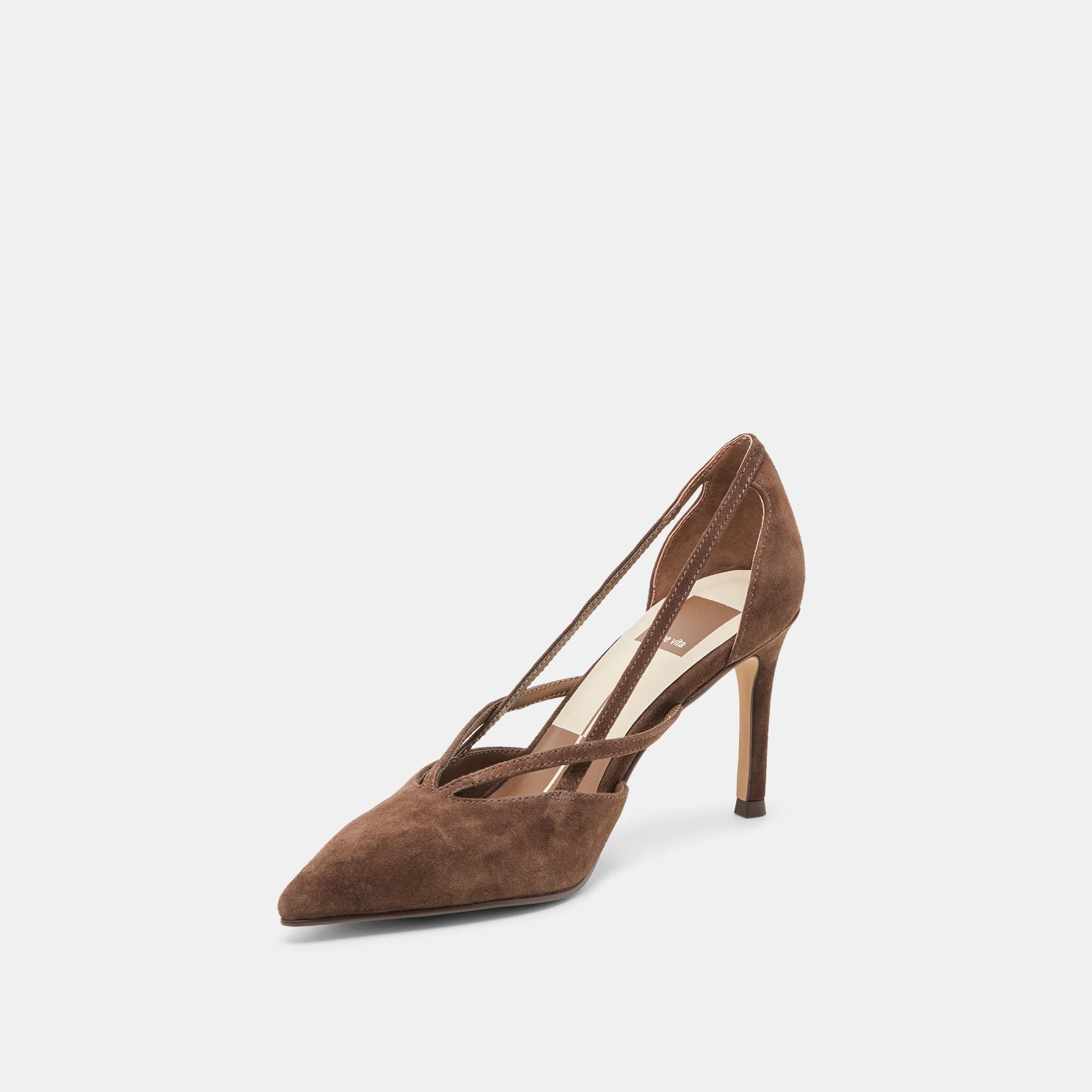 Kaine Heels Dk Brown Suede | DolceVita.com
