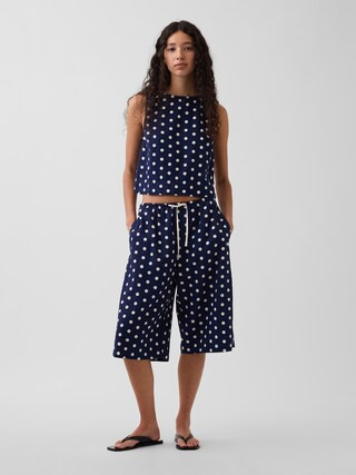 Linen-Blend Relaxed Easy Culotte Pants | Gap (US)