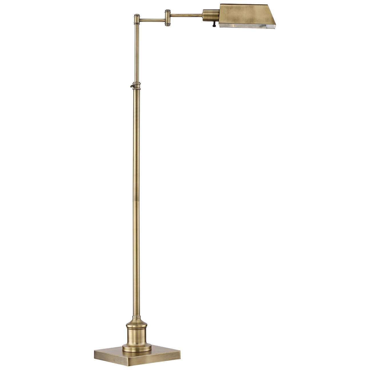 Jenson Aged Brass Adjustable Pharmacy Floor Lamp | LampsPlus.com