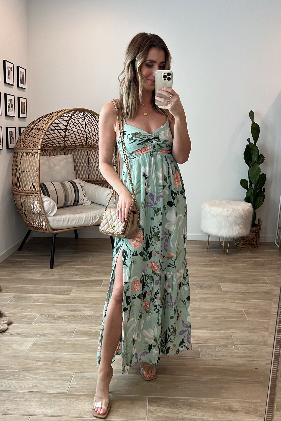 Crinkle store maxi dress