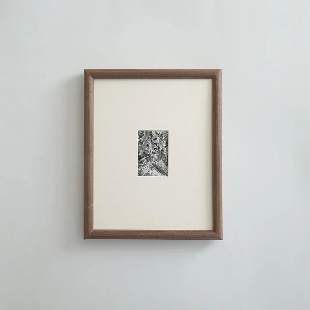 A4 Walnut Picture Frame With Mat Off-center Opening Size 2x3 4x6 5x7 - Etsy UK | Etsy (US)
