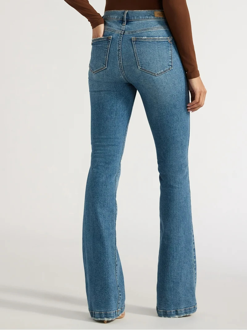 Sofia by Sofia Vergara Women's and Women's Plus Melisa Flare High Rise Jeans, 30.5", 32.5" and 34... | Walmart (US)