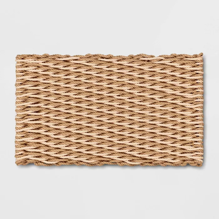1'6" x 2'6" Basket Weave Poly Rope Outdoor Door Mat Neutral - Threshold™ designed with Studio M... | Target