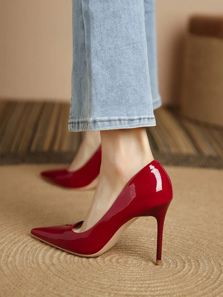 Women Point Toe Stiletto Heeled Pumps Funky Court Pumps | SHEIN