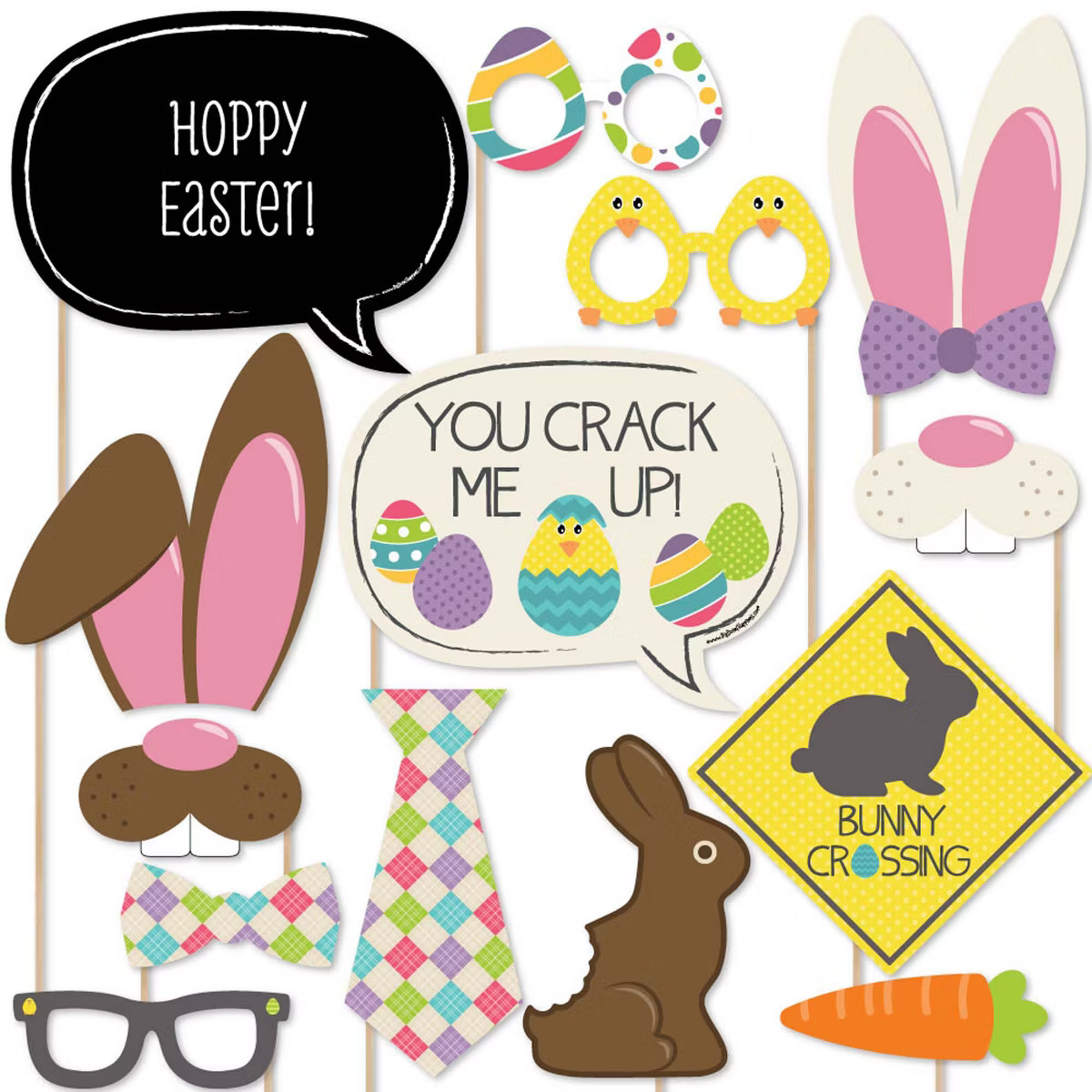 Big Dot of Happiness Hippity Hoppity - Easter Party Photo Booth Props Kit - 20 Count | Target