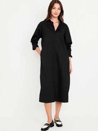 Loose Midi Shirt Dress | Old Navy (US)