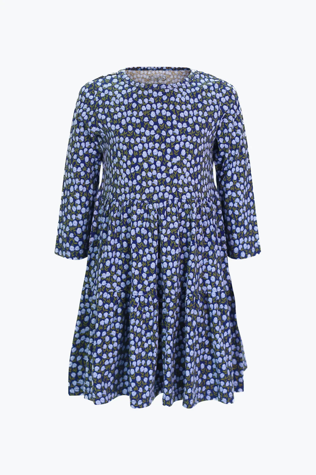 Girls Ashton Dress in Blue Wildflower | Duffield Lane