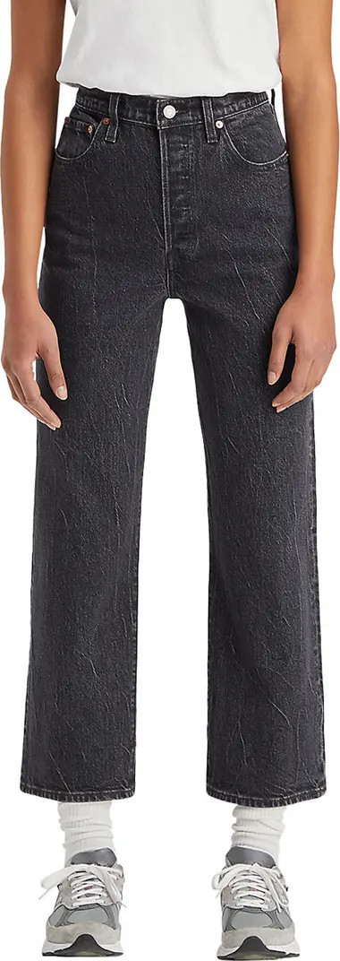 Levi's® Ribcage Acid Wash High Waist Ankle Straight Leg Jeans | Nordstrom | Nordstrom