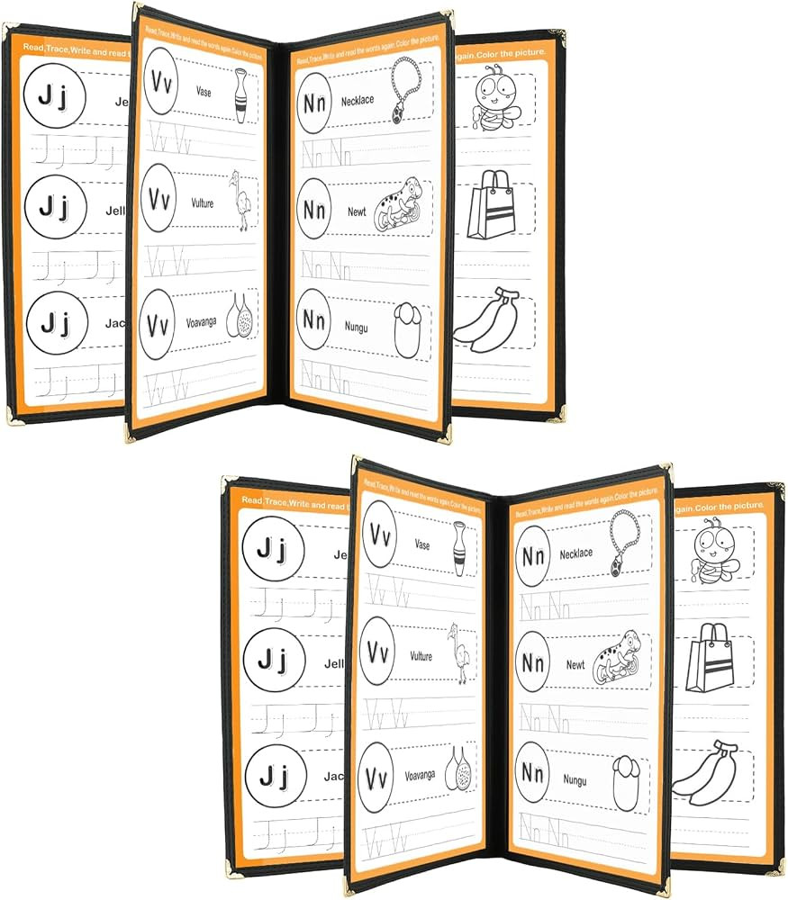 2PCS 8.5 x 11 Inch Menu Covers, 4 Page 8 View Transparent Restaurant Menu Covers, Fits A4 Size Pa... | Amazon (US)