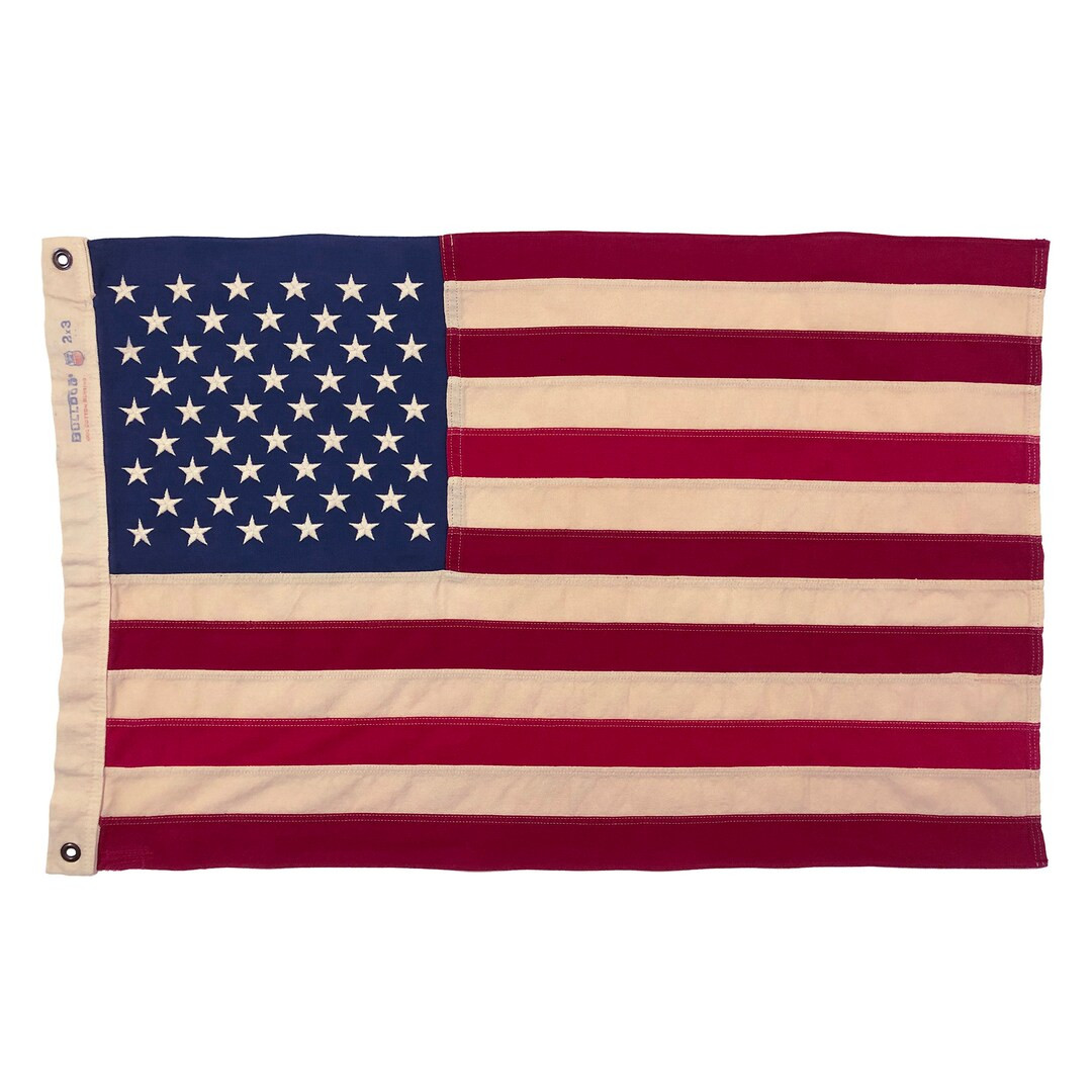 Small Vintage Cotton Embroidered American Flag (with stripe variation) | Etsy (US)