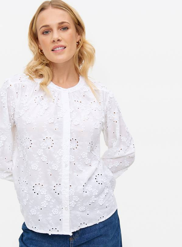 White Floral Embroidered Blouse 16 | Tu Clothing