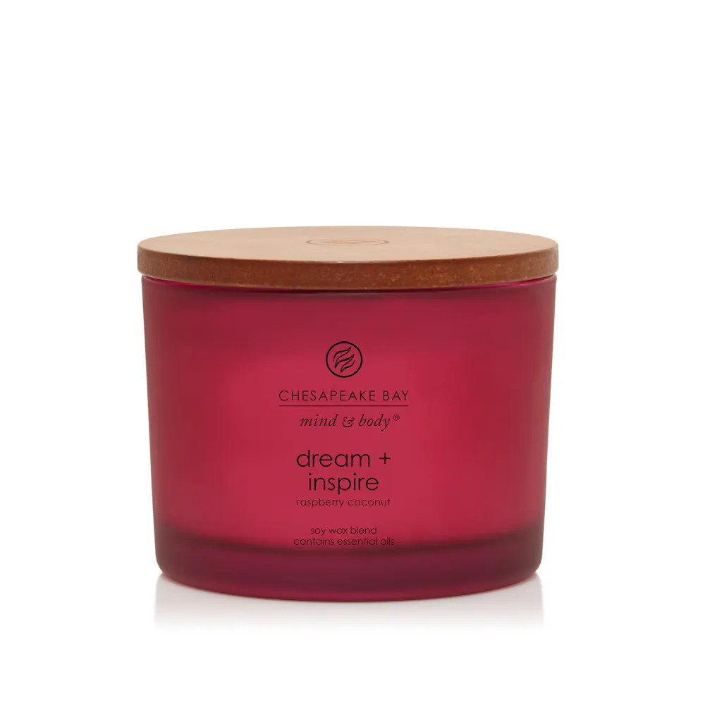 Dream + Inspire (raspberry coconut) Chesapeake Bay Candle 3-Wick Coffee Table Jar, 11 oz | Yankee Candle