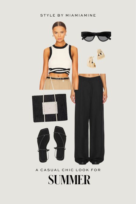 Casual summer outfit 
Black and white tank top
Black linen pants under $100
Steve Madden sandals 
Saint Laurent sunglasses on sale 

#LTKSaleAlert #LTKFindsUnder100 #LTKStyleTip