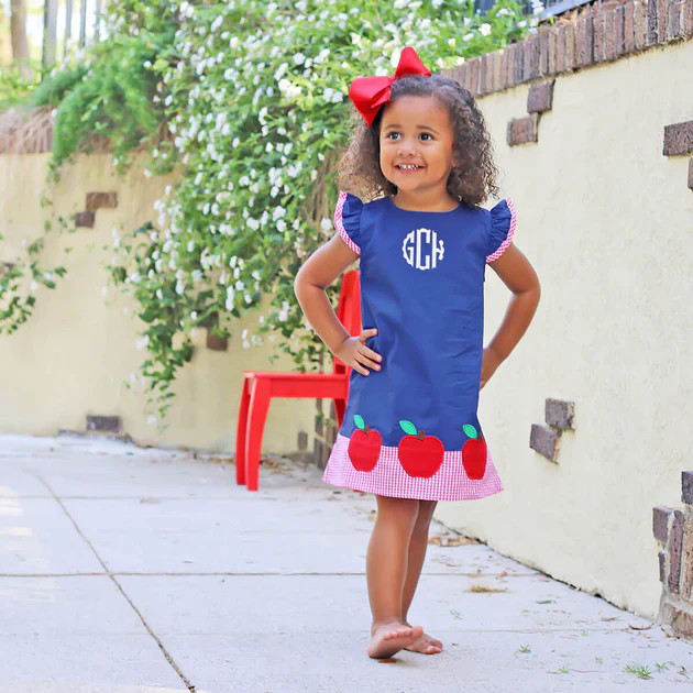 Royal Blue Apple Flutter Sleeve Dress | Classic Whimsy