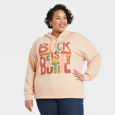 Black History Month Women's 'Black Is Beautiful' Hooded Sweatshirt - Beige | Target