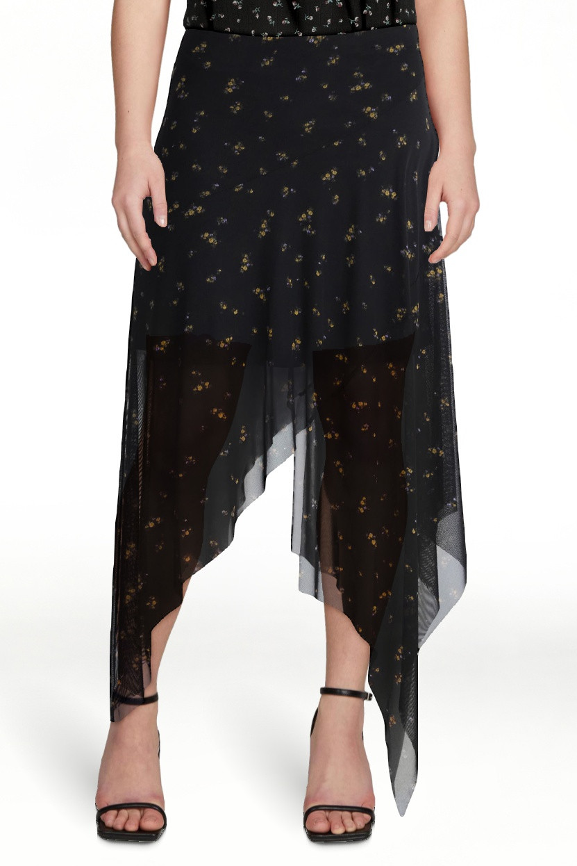 No Boundaries Asymmetrical Mesh Midi Skirt, Women's XXS-XXL | Walmart (US)