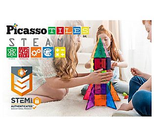 PicassoTiles 32 Piece Magnetic Tile Building Se t | QVC