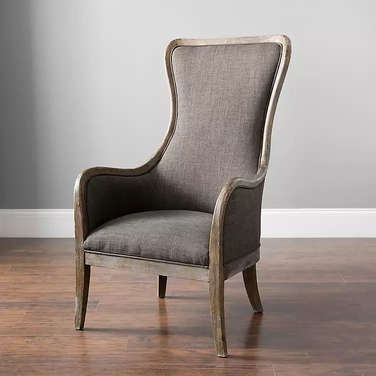 Charcoal High Wing Back Accent Chair | Kirkland's Home