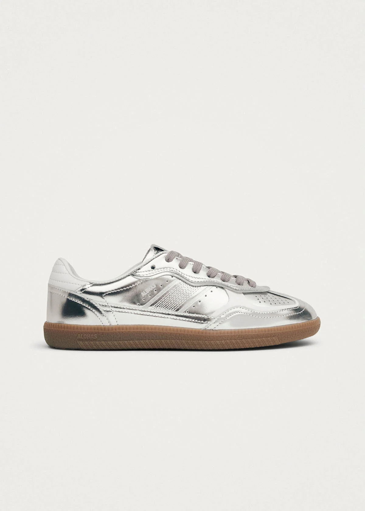 Tb.490 Rife Shimmer Silver Cream Leather Sneakers | ALOHAS (Global)