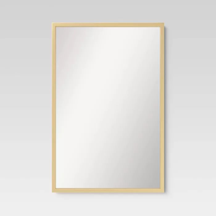 20" x 30" Rectangle Metal Wall Mirror Brass - Threshold™ | Target