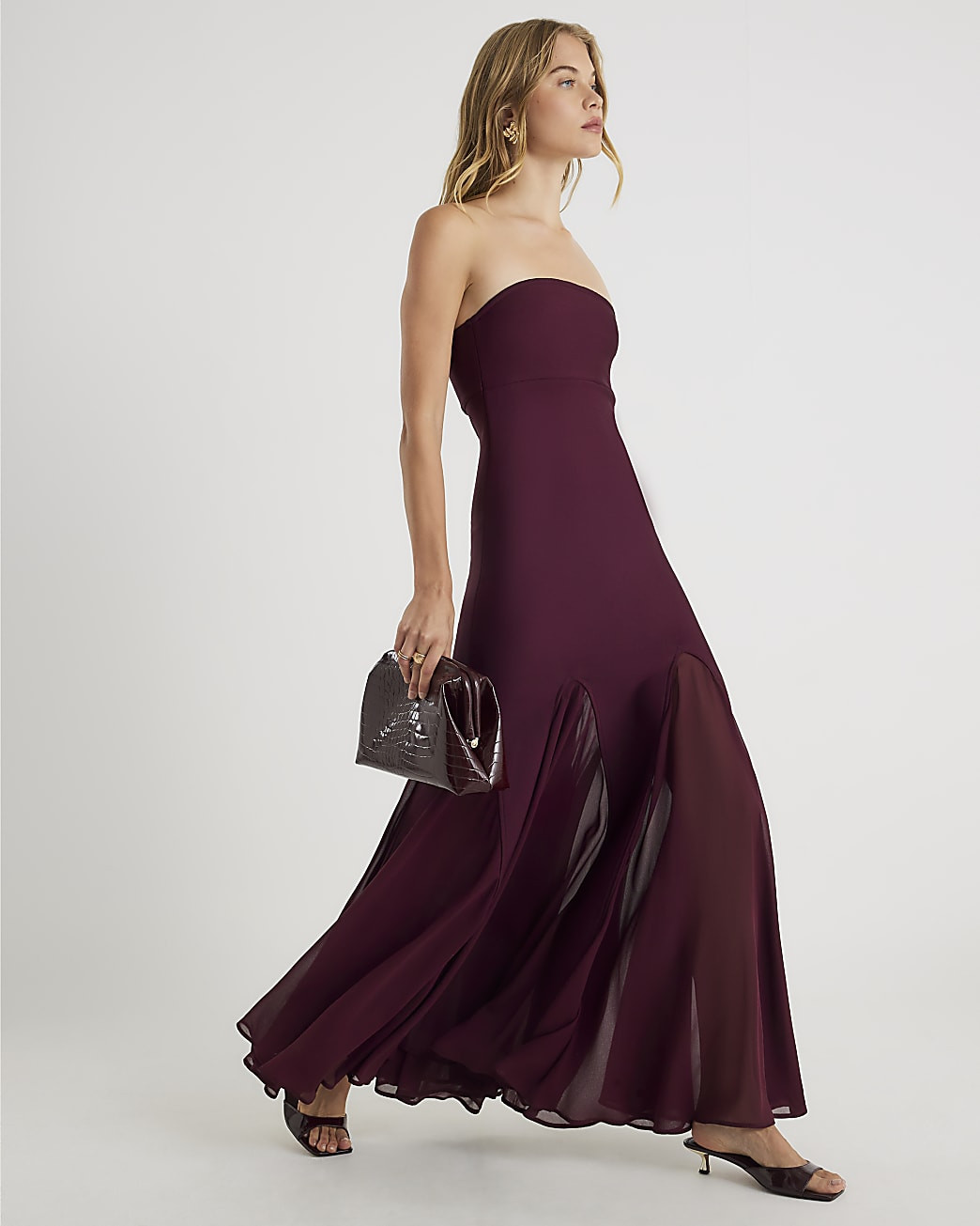 Red Bandeau Bodycon Maxi Dress | River Island UK & IE