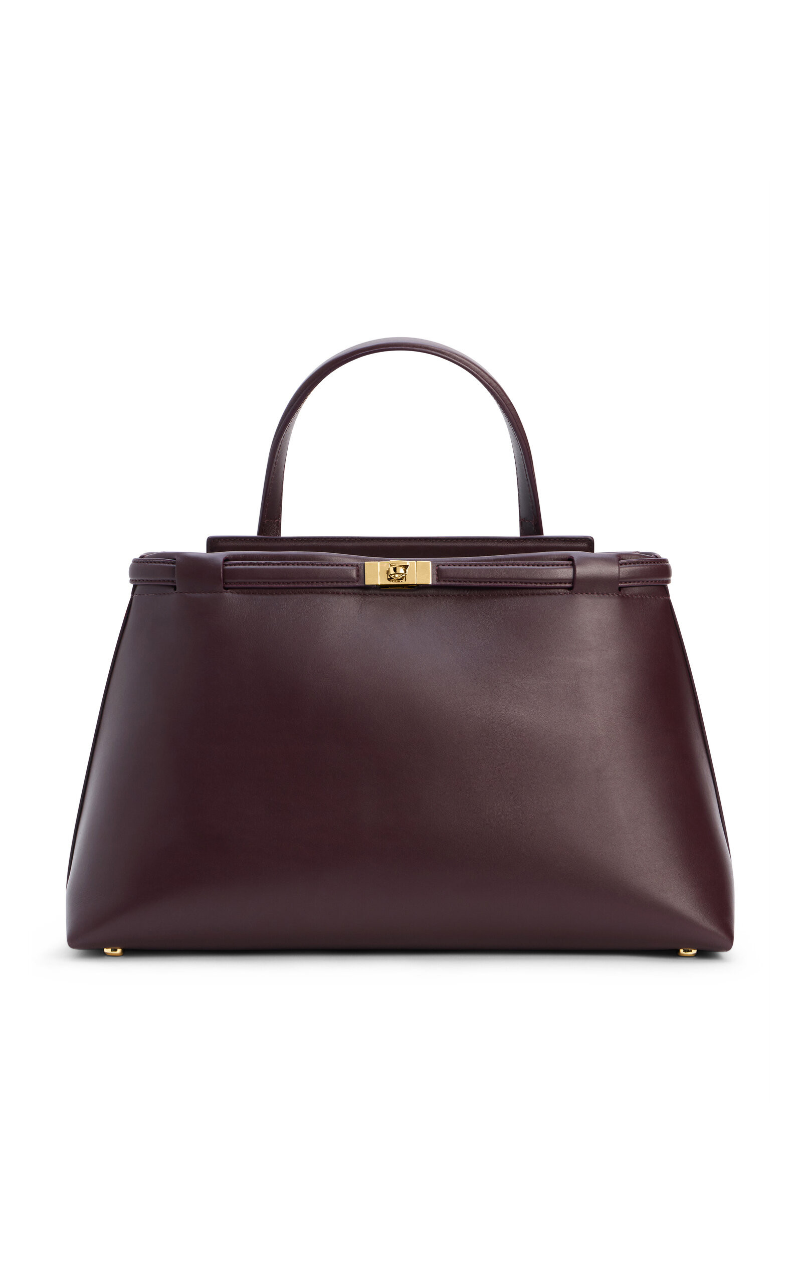 Janessa Leone - Leoné Medium Leather Top Handle Bag - Burgundy - OS - Moda Operandi | Moda Operandi (Global)